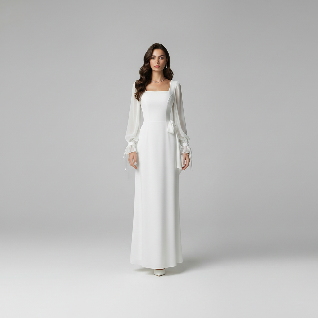 Elegant Maxi Dress | Long Sleeve Wedding Guest Dress