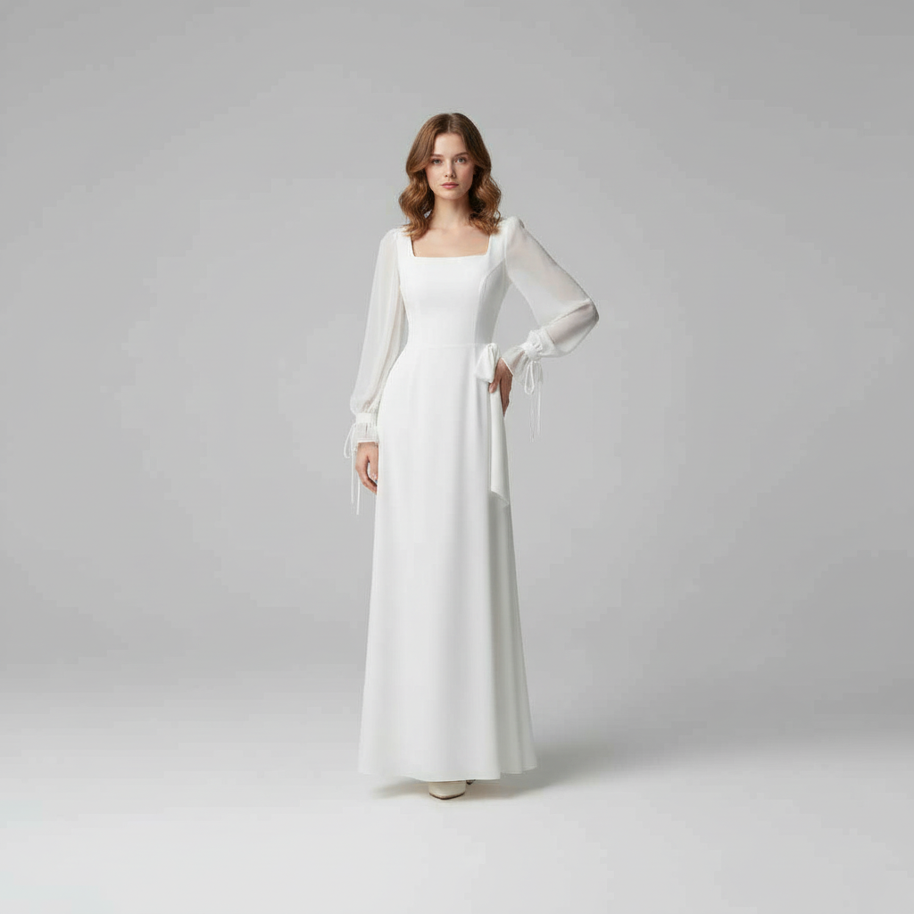 Elegant Maxi Dress | Long Sleeve Wedding Guest Dress