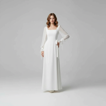 Elegant Maxi Dress | Long Sleeve Wedding Guest Dress