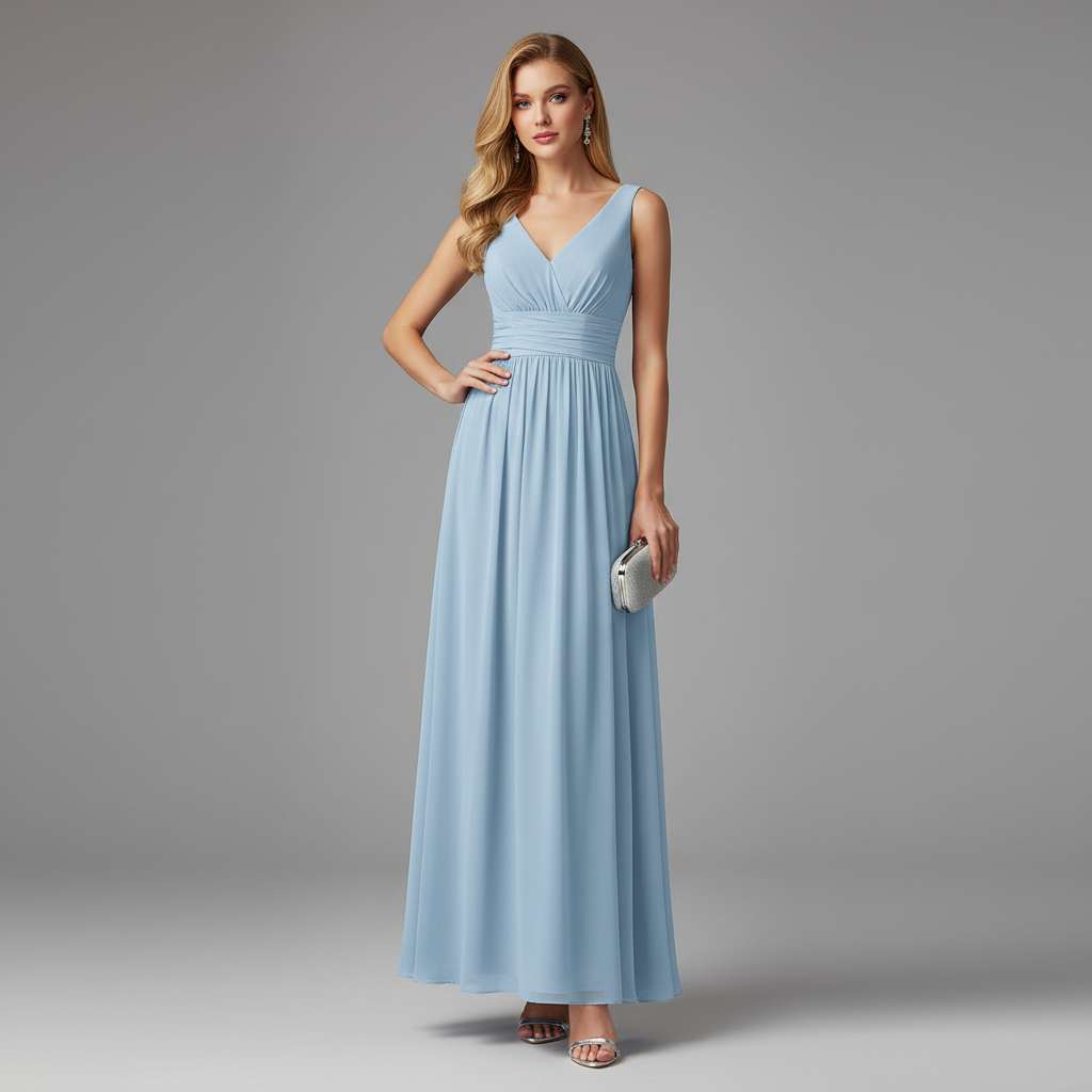Elegant V-Neck Maxi Dress | Women's Sleeveless Fashion