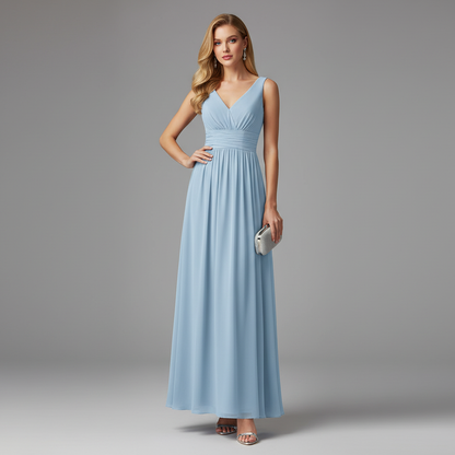 Elegant V-Neck Maxi Dress | Women's Sleeveless Fashion