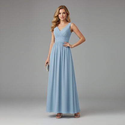 Elegant V-Neck Maxi Dress | Women's Sleeveless Fashion