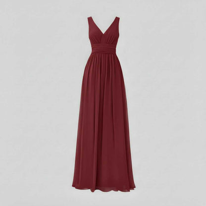 Elegant V-Neck Maxi Dress | Women's Sleeveless Fashion