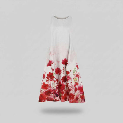Floral Midi Dress | Women's Summer Dresses A-Line Style