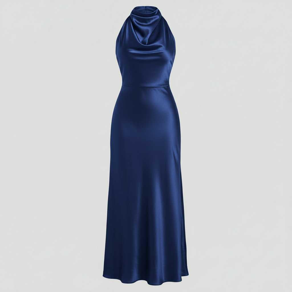 Halter Evening Dress | Women's Cocktail Midi Dress