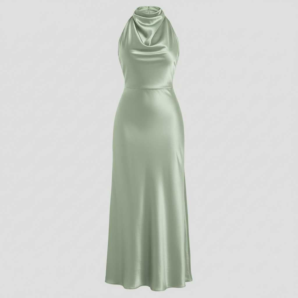 Halter Evening Dress | Women's Cocktail Midi Dress
