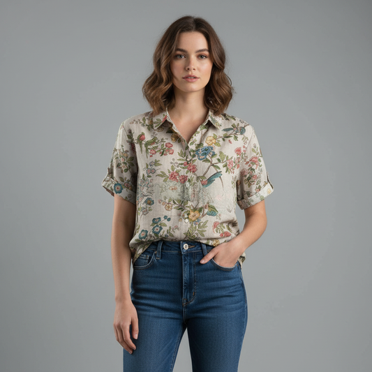 Vintage Floral Blouse | Women's Casual Top