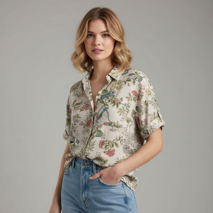 Vintage Floral Blouse | Women's Casual Top